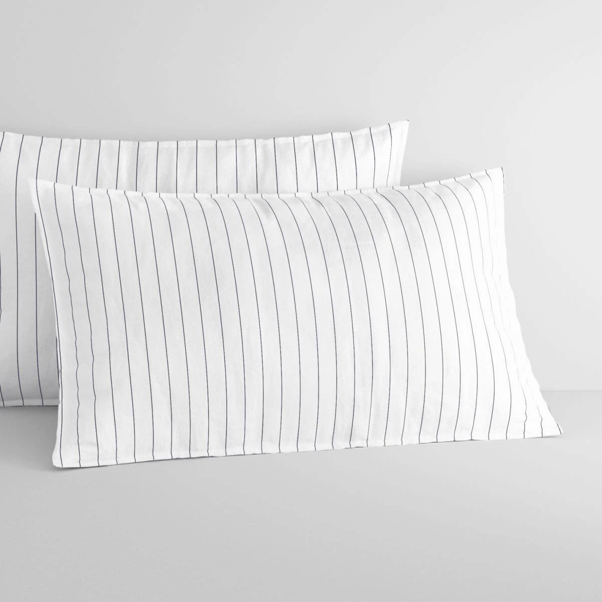 Bayley Stripe Washed Percale SHEET SET White by Sheridan