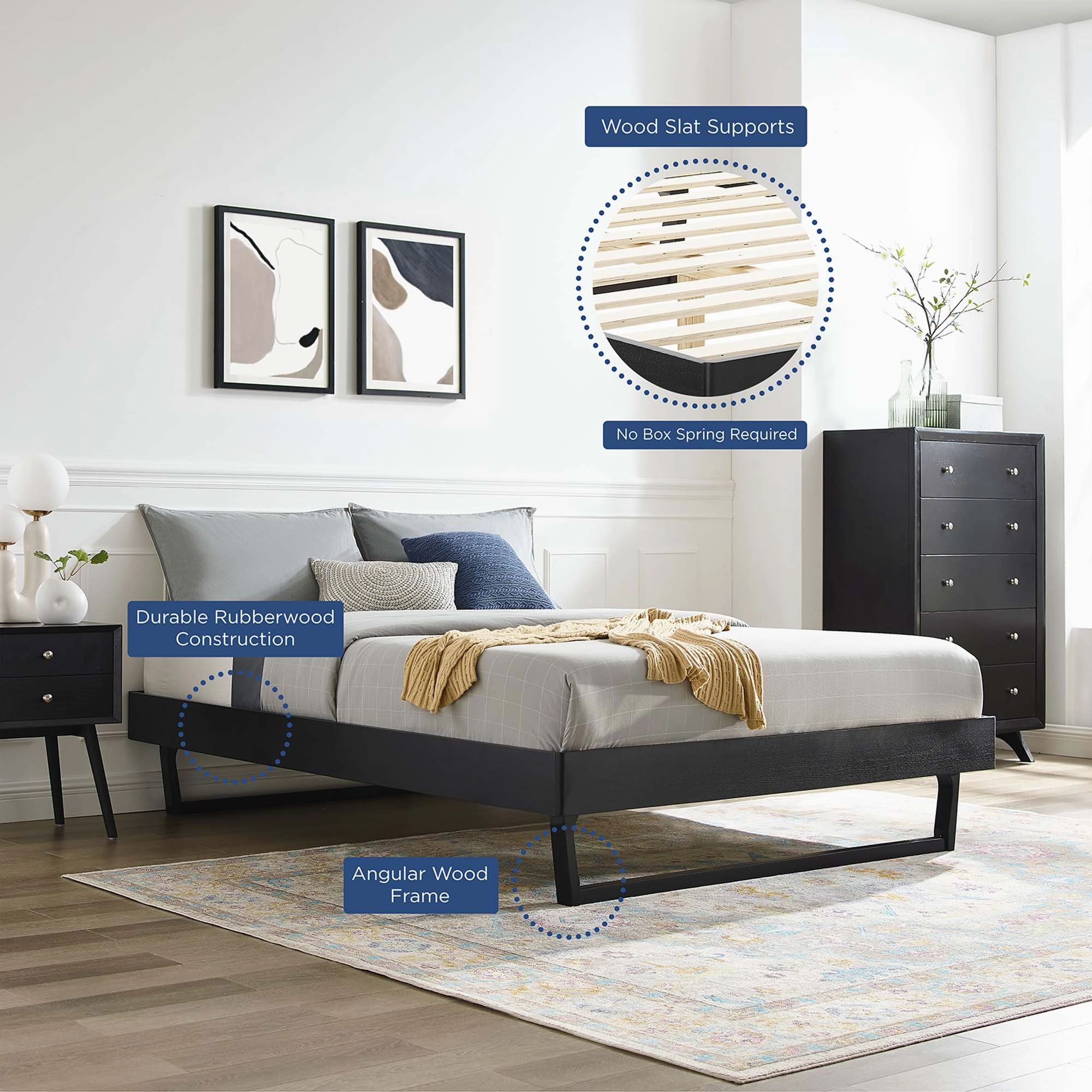 Billie Wood Platform Bed Frame by Modway