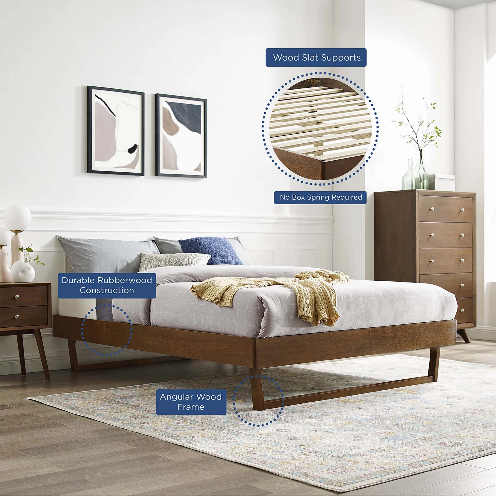 Billie Wood Platform Bed Frame by Modway