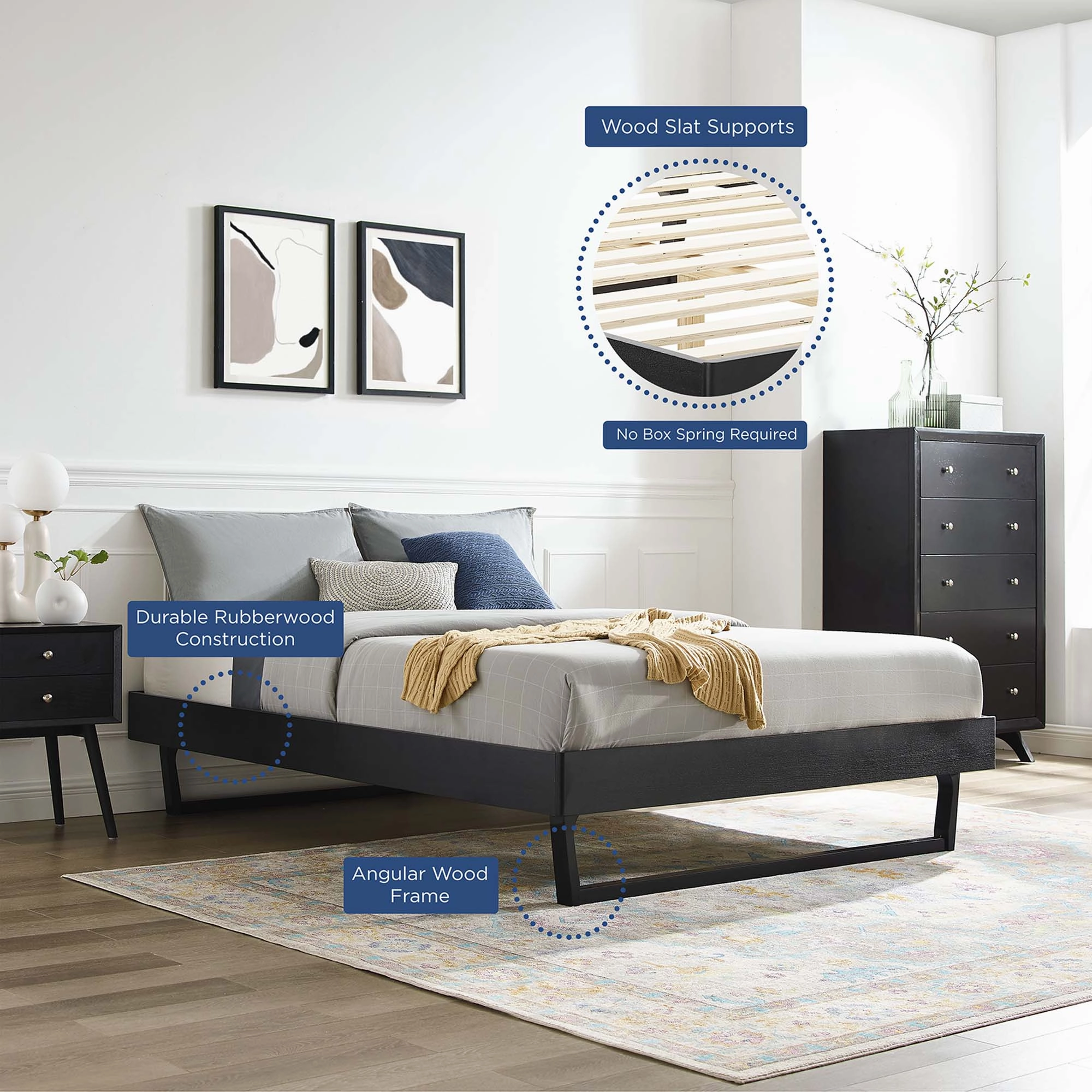 Billie Wood Platform Bed Frame by Modway