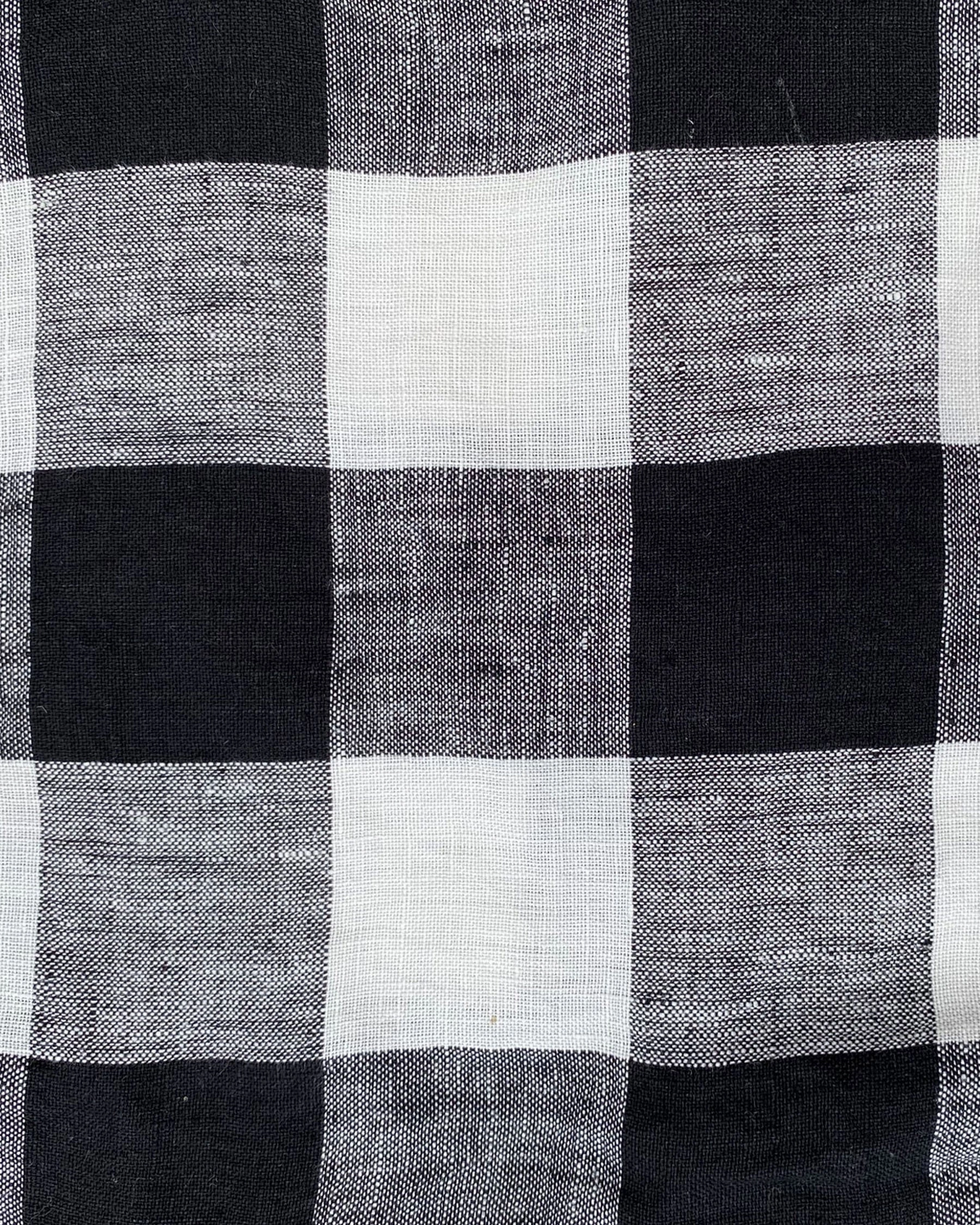 Black & White Gingham Linen Pillowcases