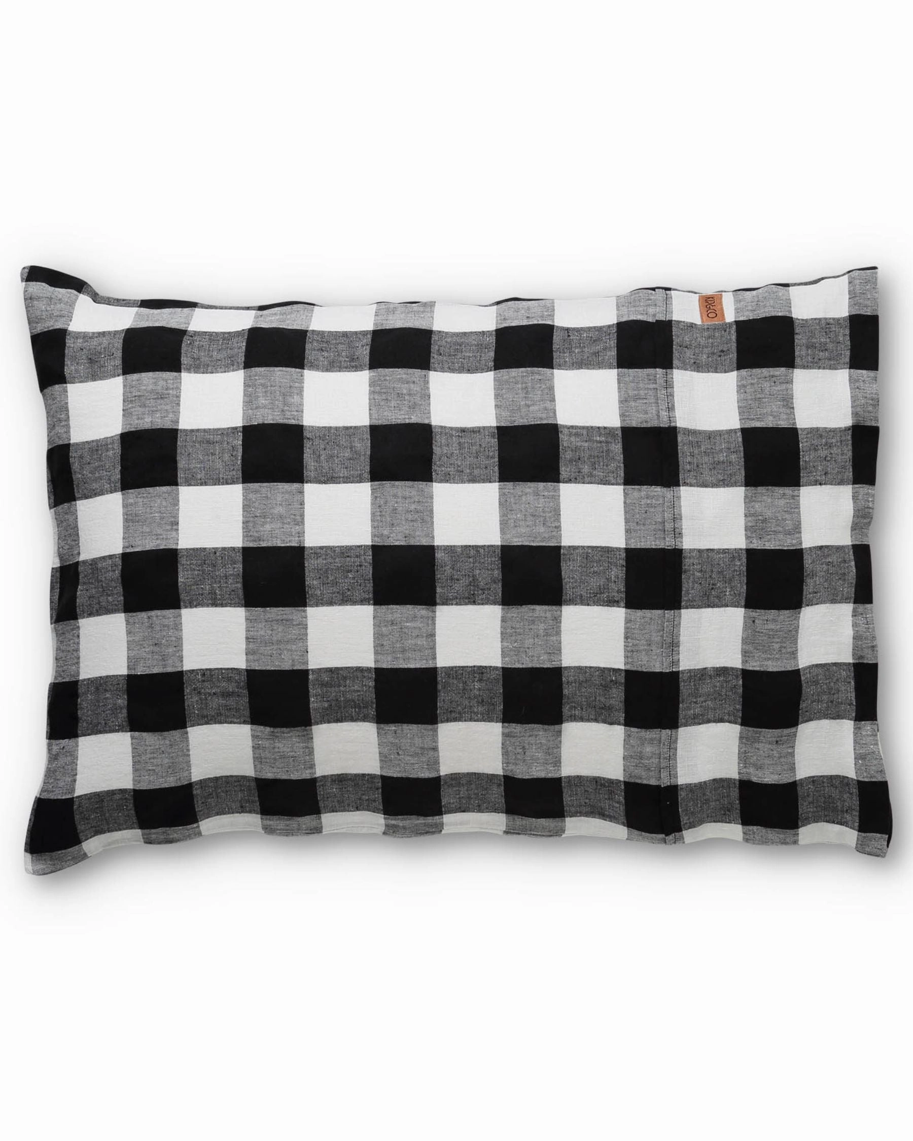 Black & White Gingham Linen Pillowcases