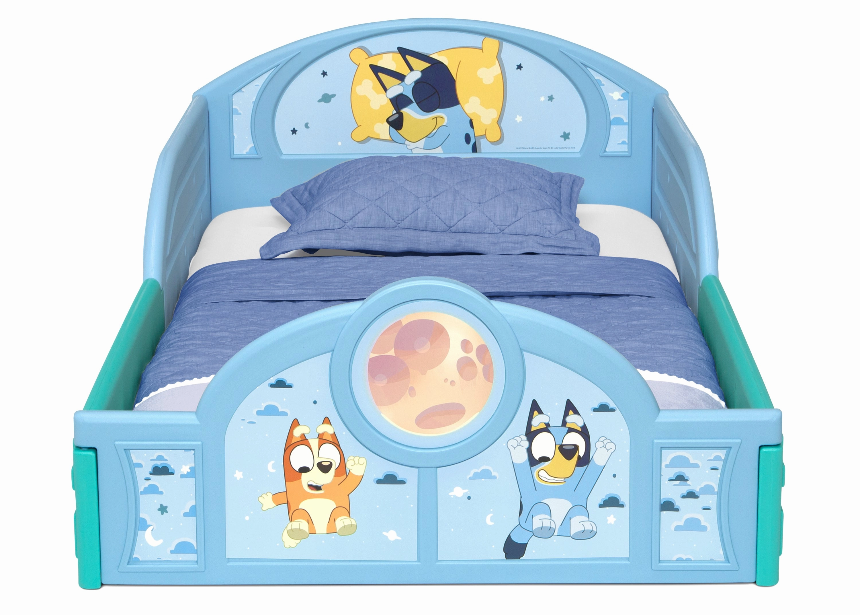 Bluey Sleep and Play Toddler Bed with Built-In Guardrails