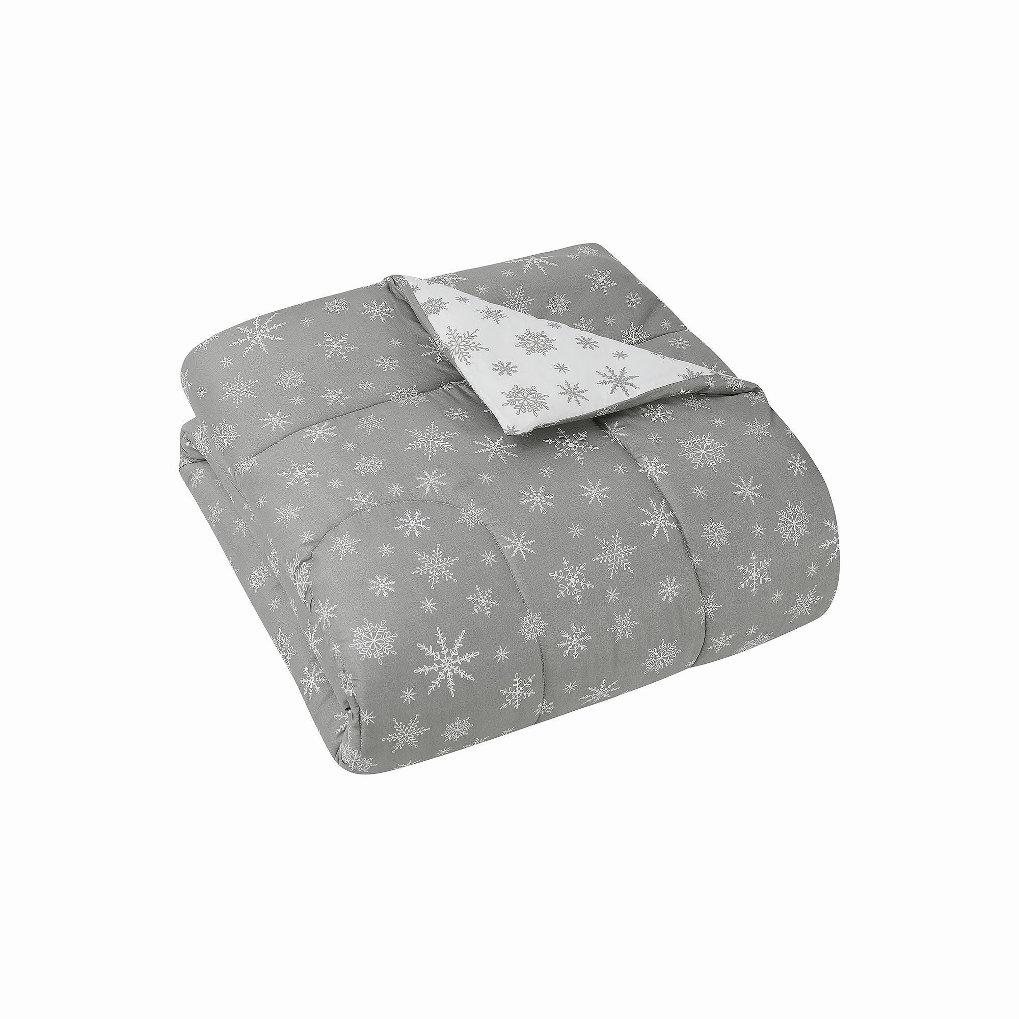 Brooklyn Loom Snowflake 3-Pc. Midweight Reversible Comforter Set - SNOWFLAKE GREY ONE SIZE