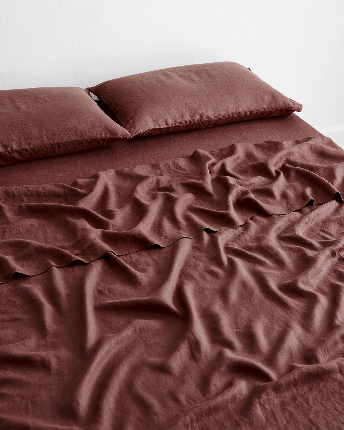 Cacao 100% French Flax Linen King Pillowcases (Set of Two)