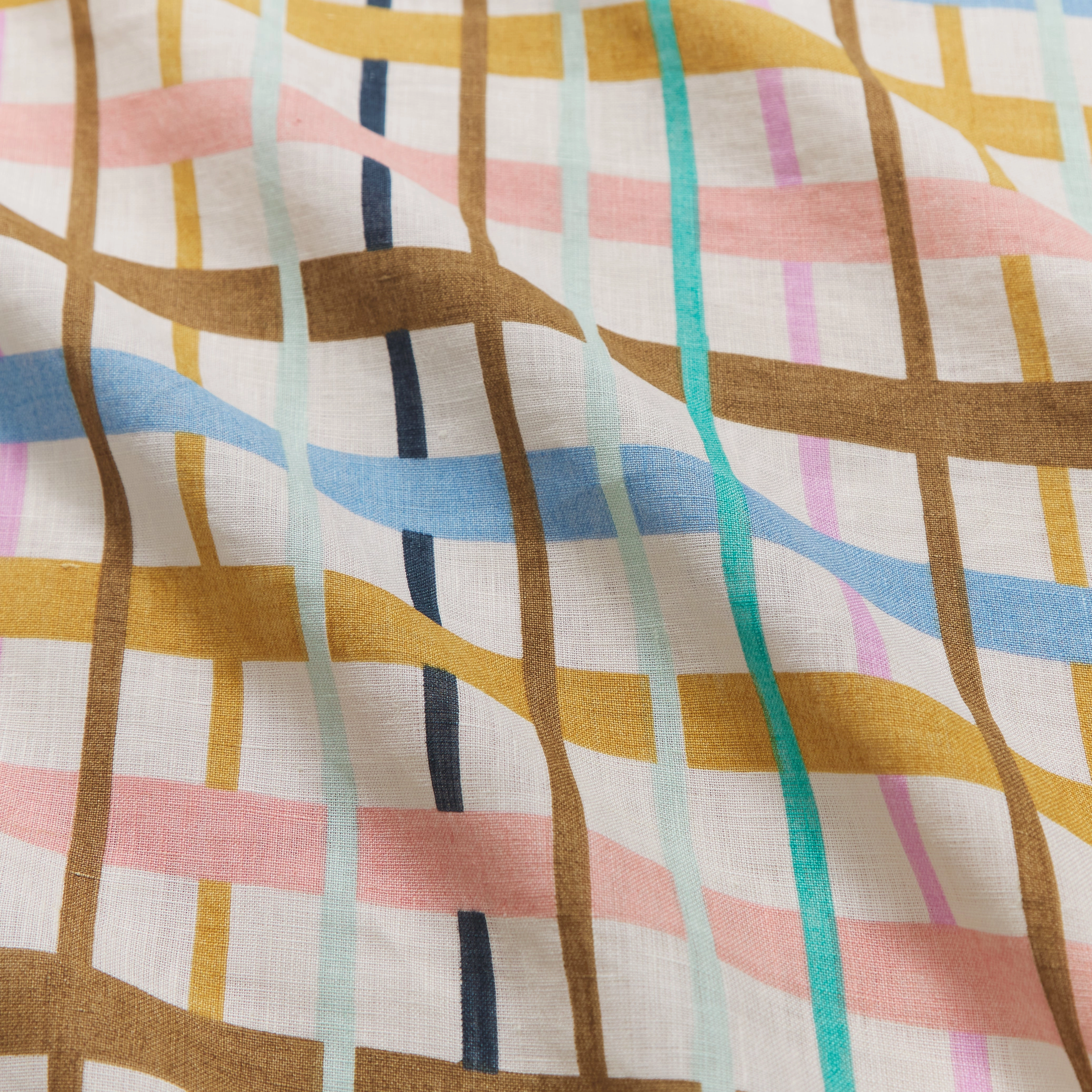 Cady Check Linen Flat Sheet