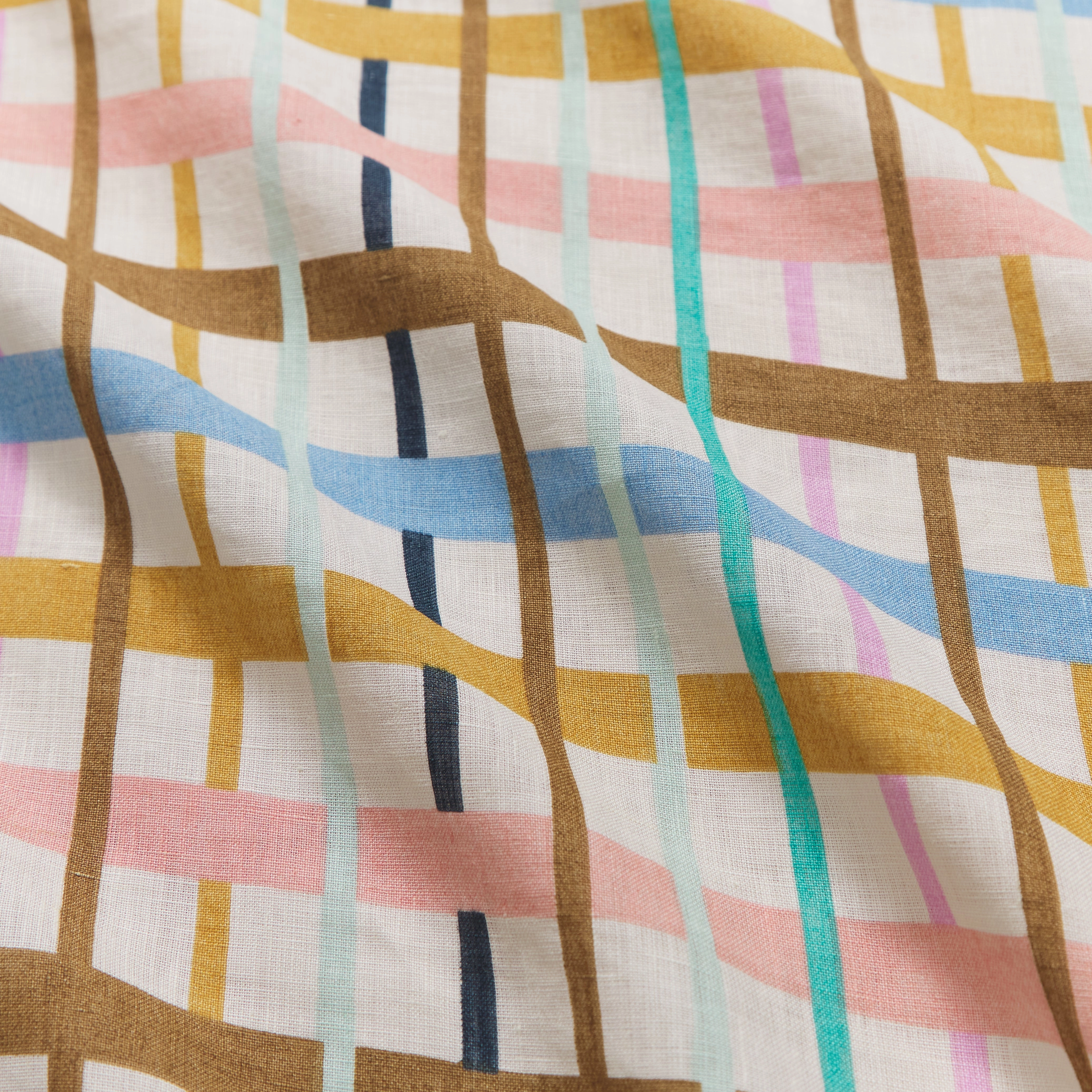 Cady Check Linen Flat Sheet