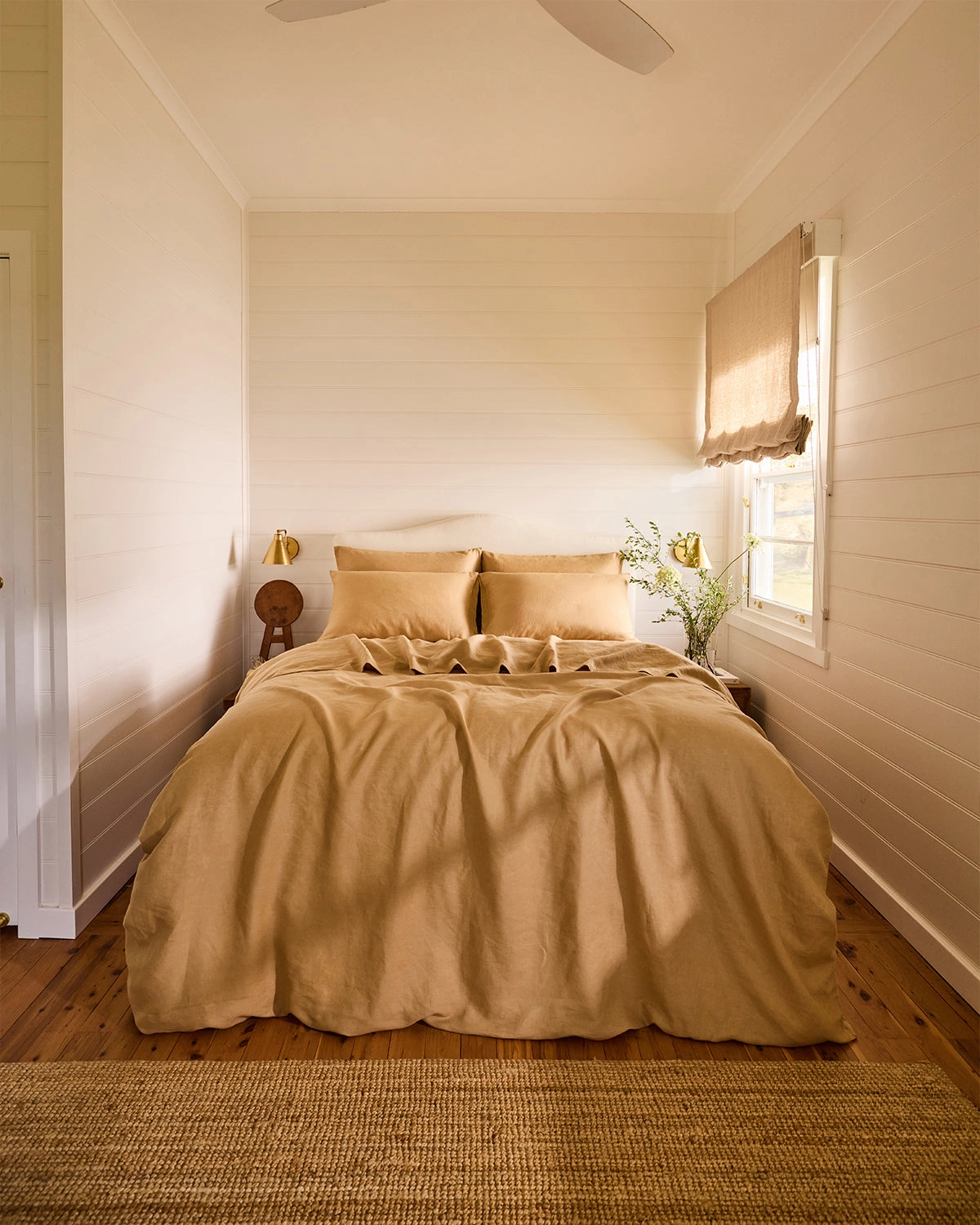 Caramel 100% French Flax Linen Fitted Sheet