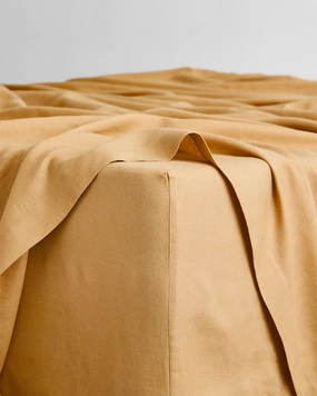 Caramel 100% French Flax Linen Fitted Sheet
