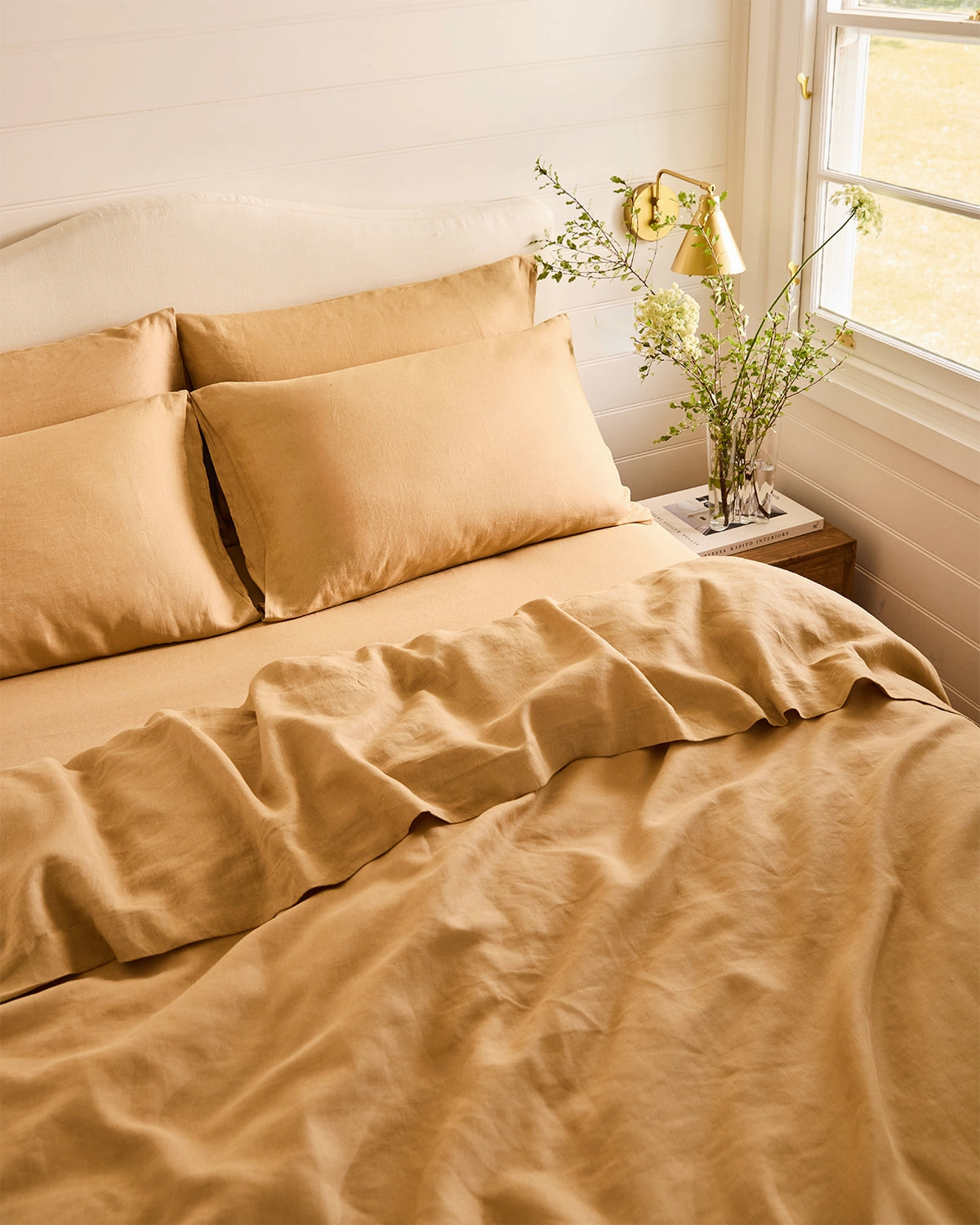 Caramel 100% French Flax Linen Fitted Sheet