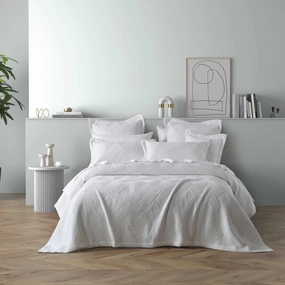 Cassiano White Jacquard Coverlet Set By Bianca