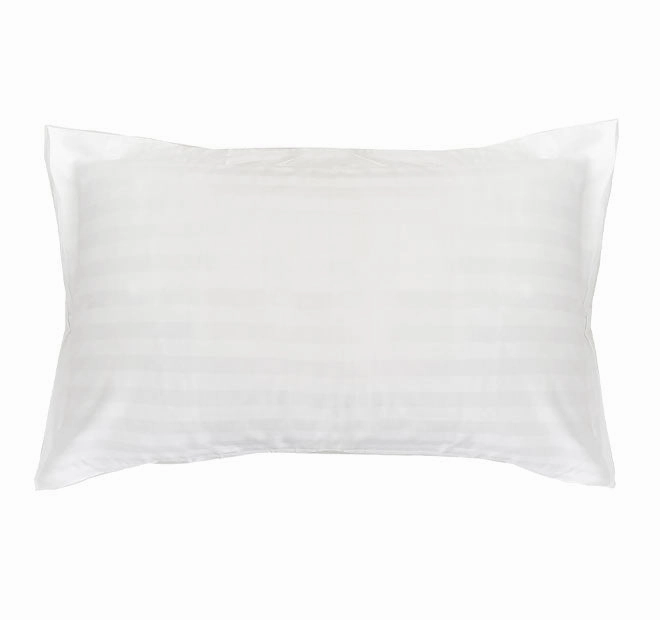 Chateau Satin Stripe Polyester Cotton Standard Pillowcase White