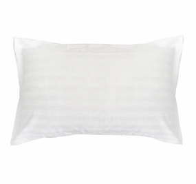 Chateau Satin Stripe Polyester Cotton Standard Pillowcase White