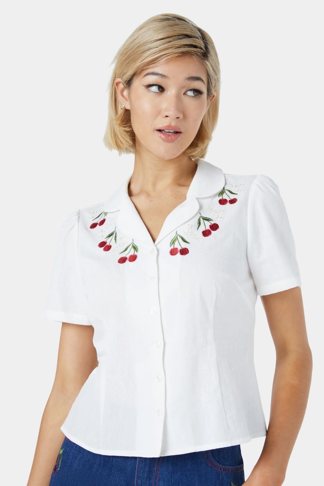 Cherry Embroidered Blouse