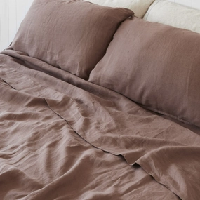 Chocolate Pure Linen Sheet Set
