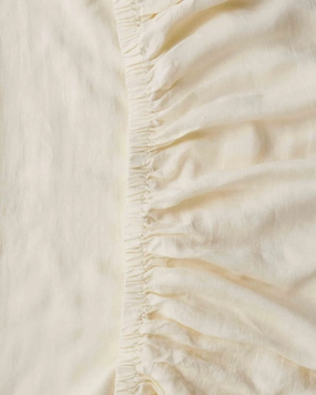Cloud Dancer Linen Fitted Sheet (US)