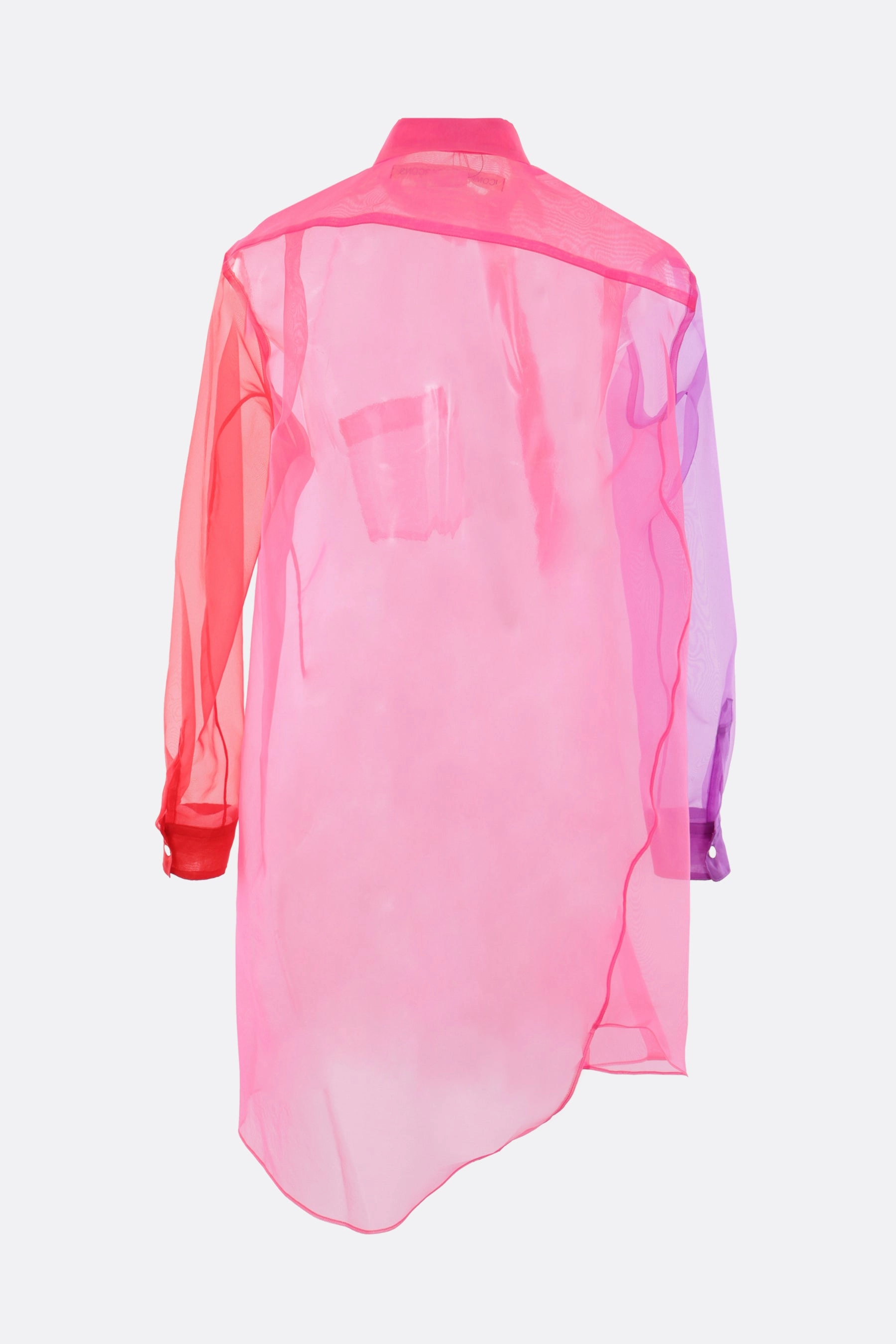 color-block organza shirt