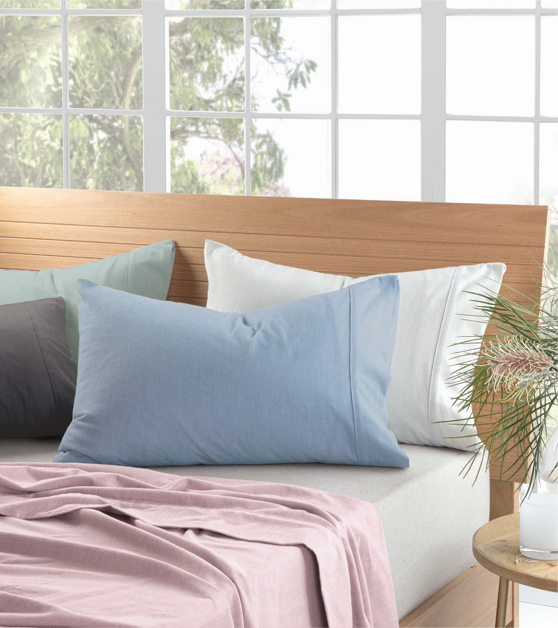 Cotton Flannelette Sheet Set CHAMBRAY by Logan and Mason
