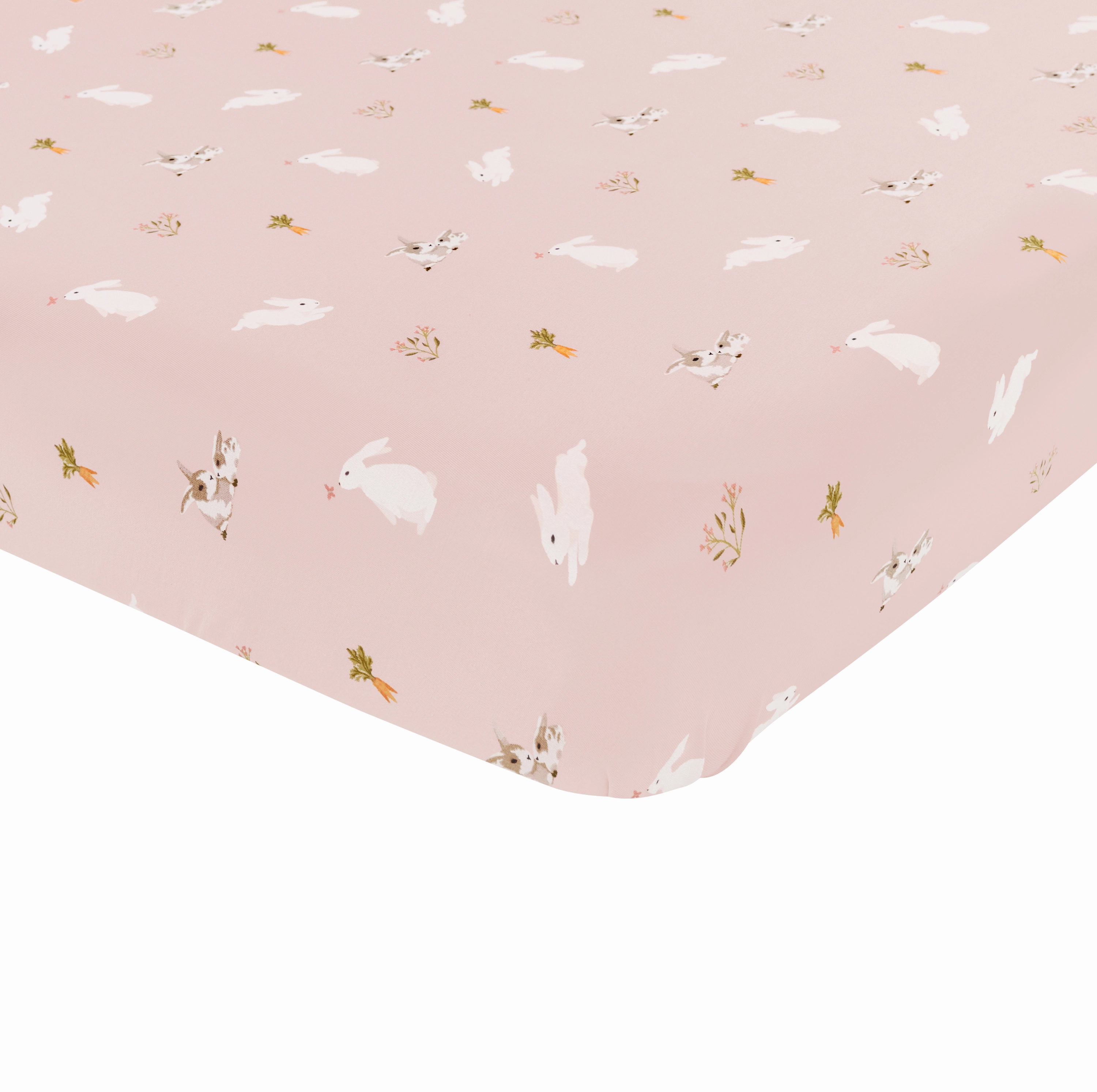 Crib Sheet in Blush Rabbit