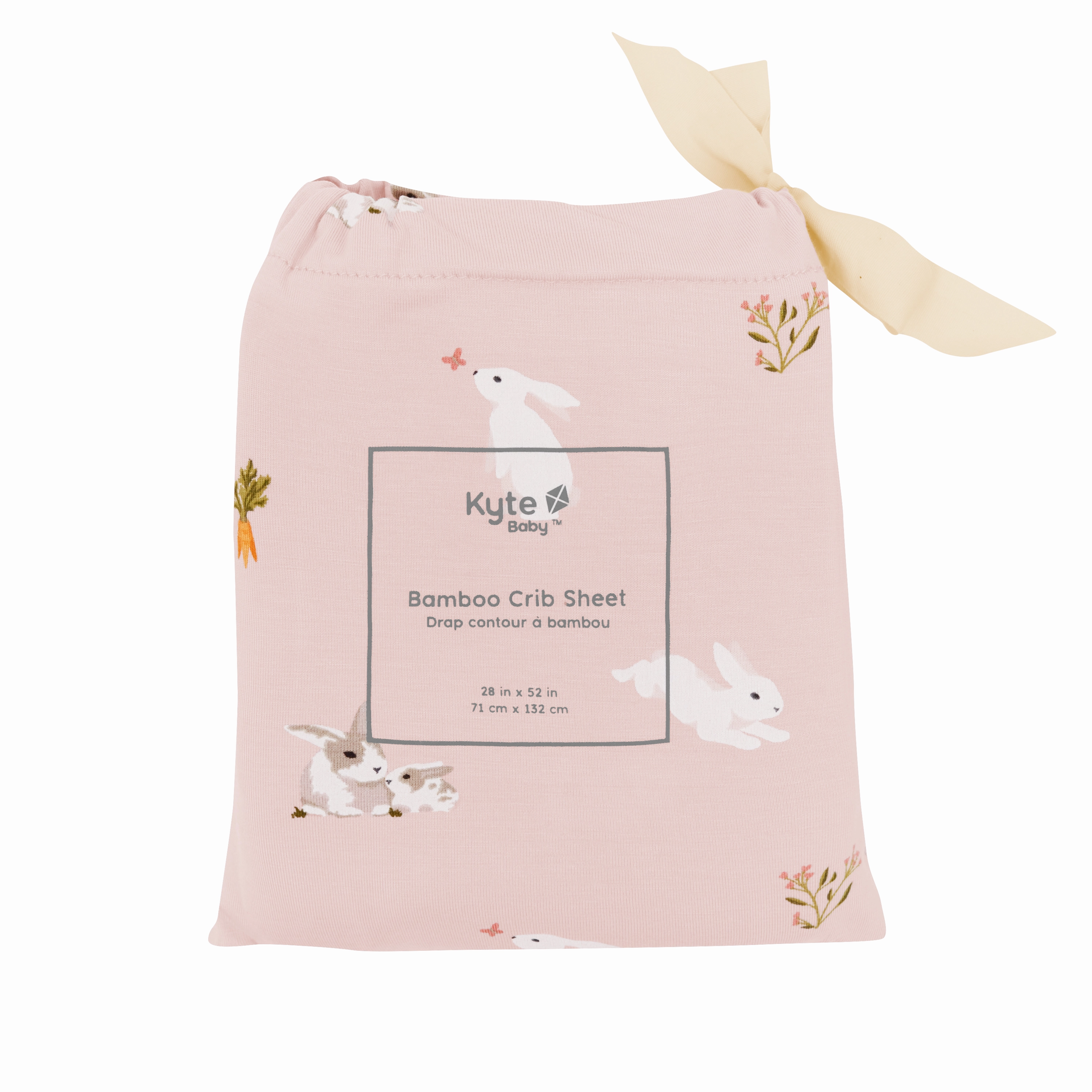 Crib Sheet in Blush Rabbit