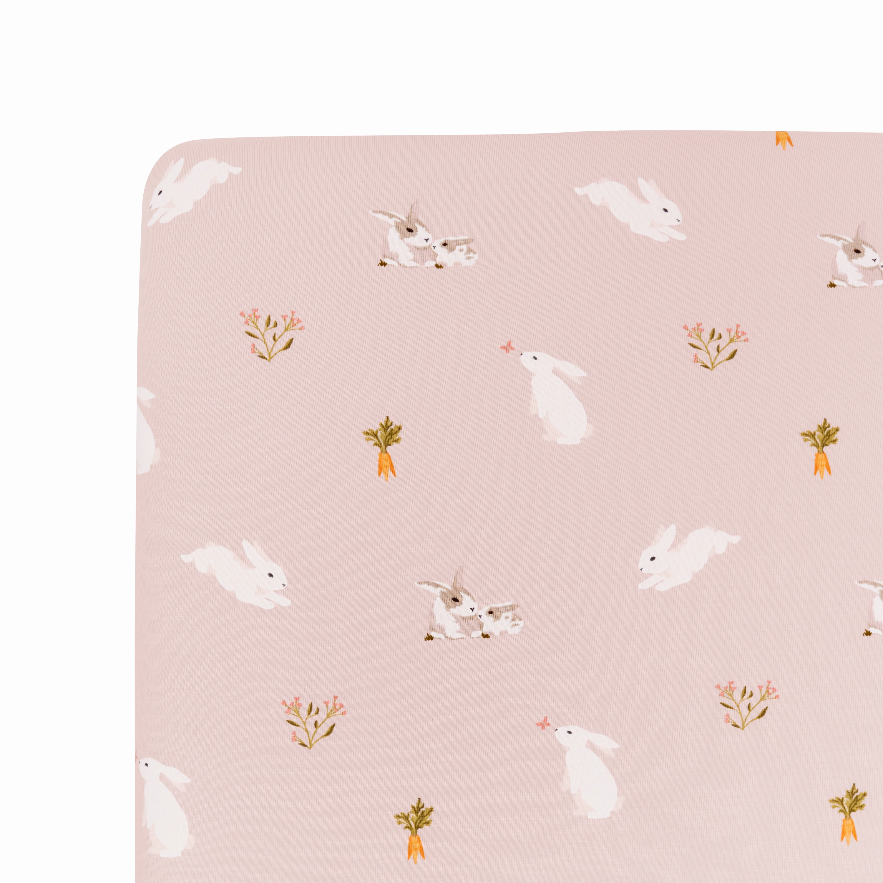 Crib Sheet in Blush Rabbit