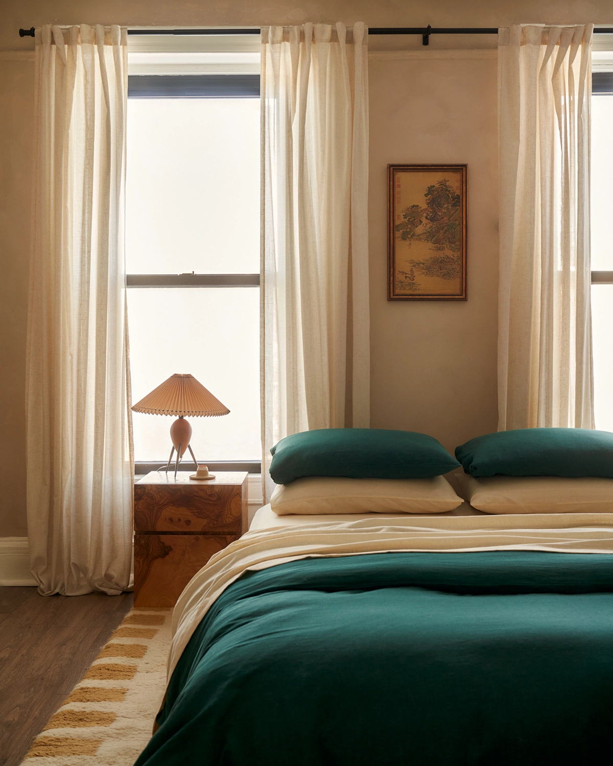 Crème 100% French Flax Linen Fitted Sheet