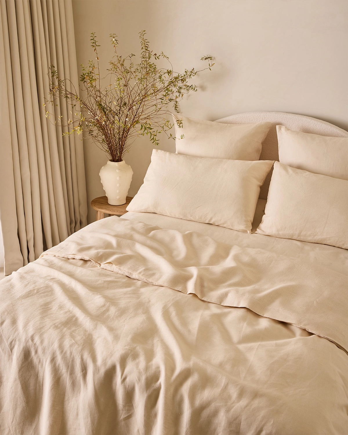 Crème 100% French Flax Linen King Pillowcases (Set of Two)