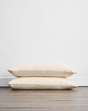 Crème 100% French Flax Linen King Pillowcases (Set of Two)