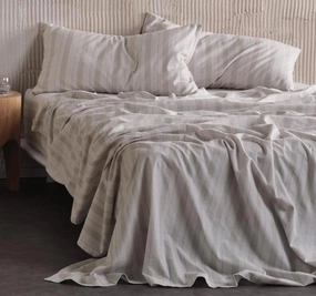 Donald Printed Flannelette Cotton Mega Sheet Set Range Taupe