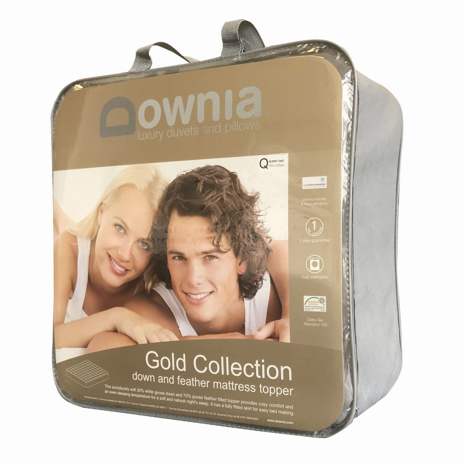 Downia Gold Collection White Goose Down and Feather Mattress Topper
