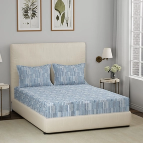 Eclectic Garden Declan 100%Cotton Printed Bed Sheet With Pillow Case