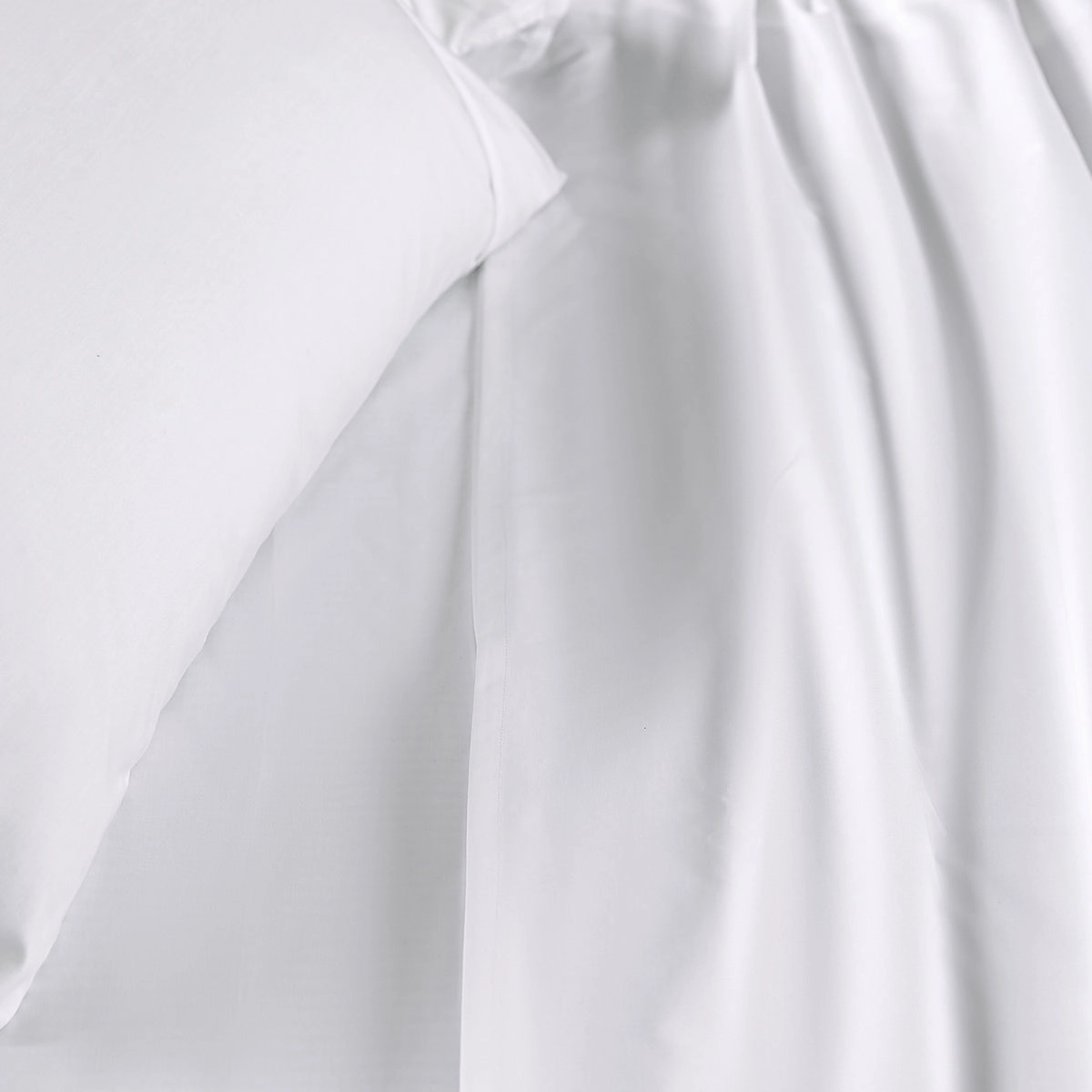 Eden Crisp & Light Weight 100% Cotton Solid White Bed Sheet with Pillow Case