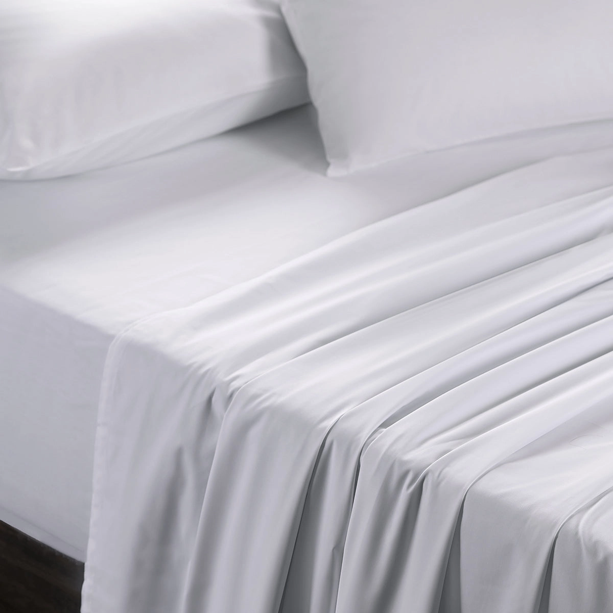 Eden Crisp & Light Weight 100% Cotton Solid White Bed Sheet with Pillow Case