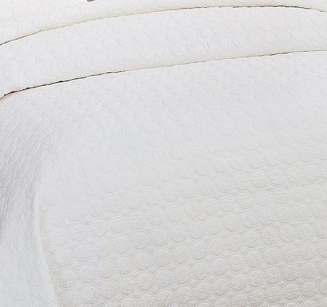 Embroidered Rich Coverlet Set Range Cream
