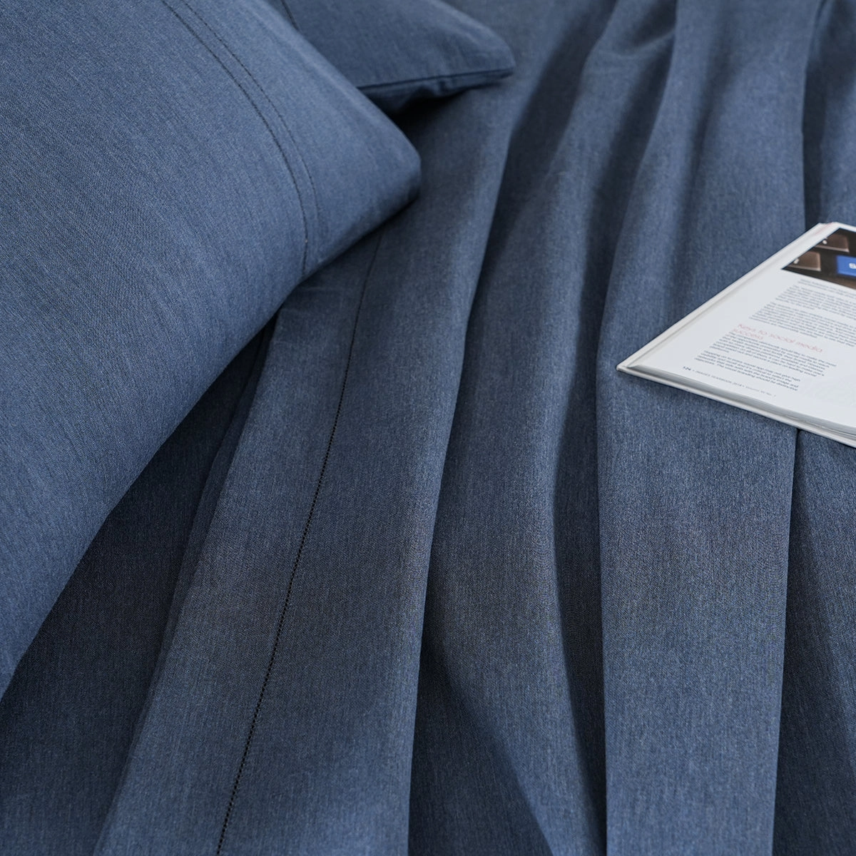 Emmie Made With Egyptian Cotton Ultra Soft Dark Blue Bed Sheet