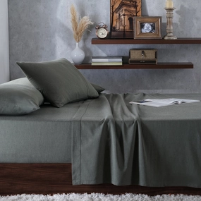 Emmie Made With Egyptian Cotton Ultra Soft Dark Green Bed Sheet