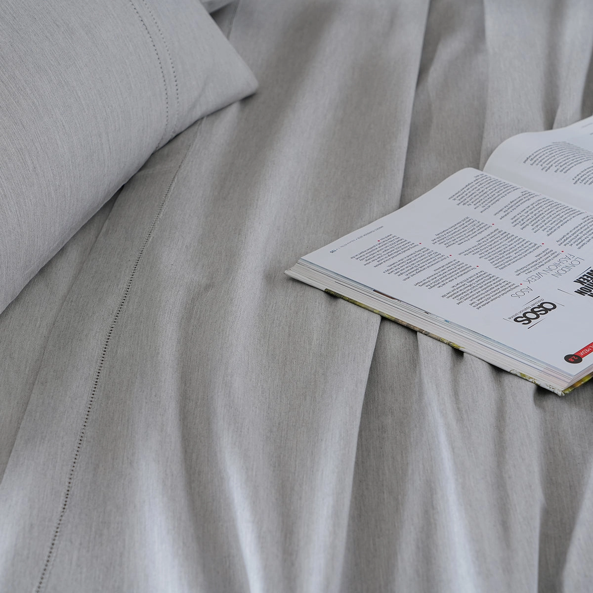 Emmie Made With Egyptian Cotton Ultra Soft Grey Bed Sheet with Pillow Case