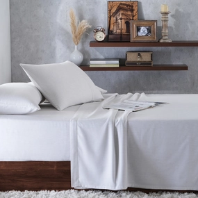 Emmie Made With Egyptian Cotton Ultra Soft White Bed Sheet with Pillow Case