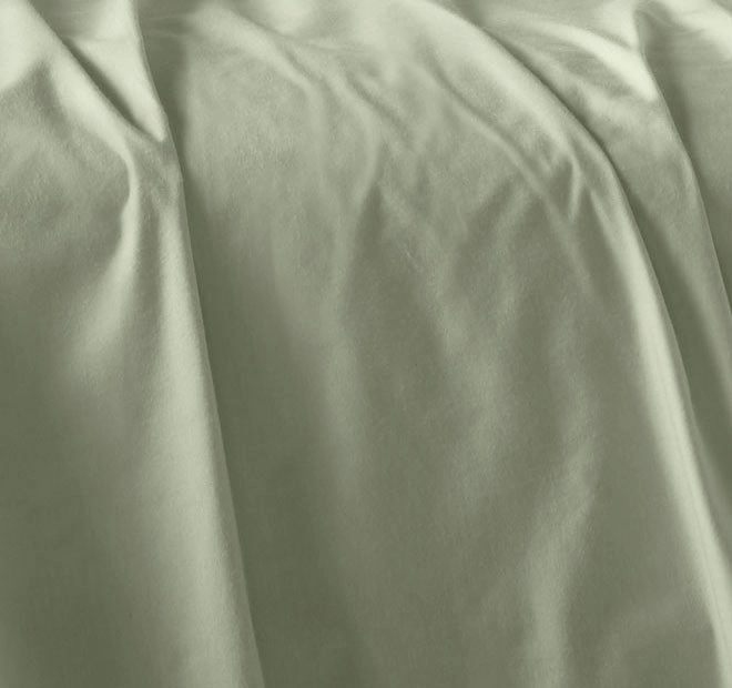 Eucalyptus Cotton Sheet Set Range Fog Green