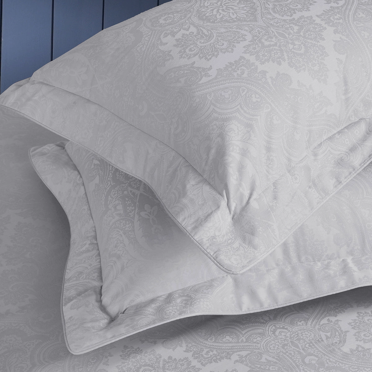 Evander Self Jacquard White Bed Sheet with Pillow Case