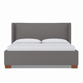 Everett Upholstered Bed EASTERN KING in CHROMIUM - CLEARANCE