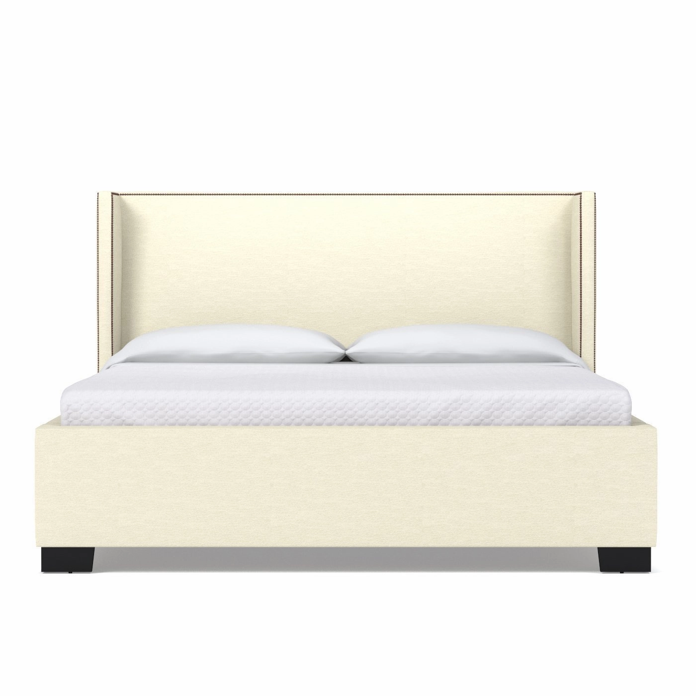Everett Upholstered Bed EASTERN KING in CREAM - CLEARANCE