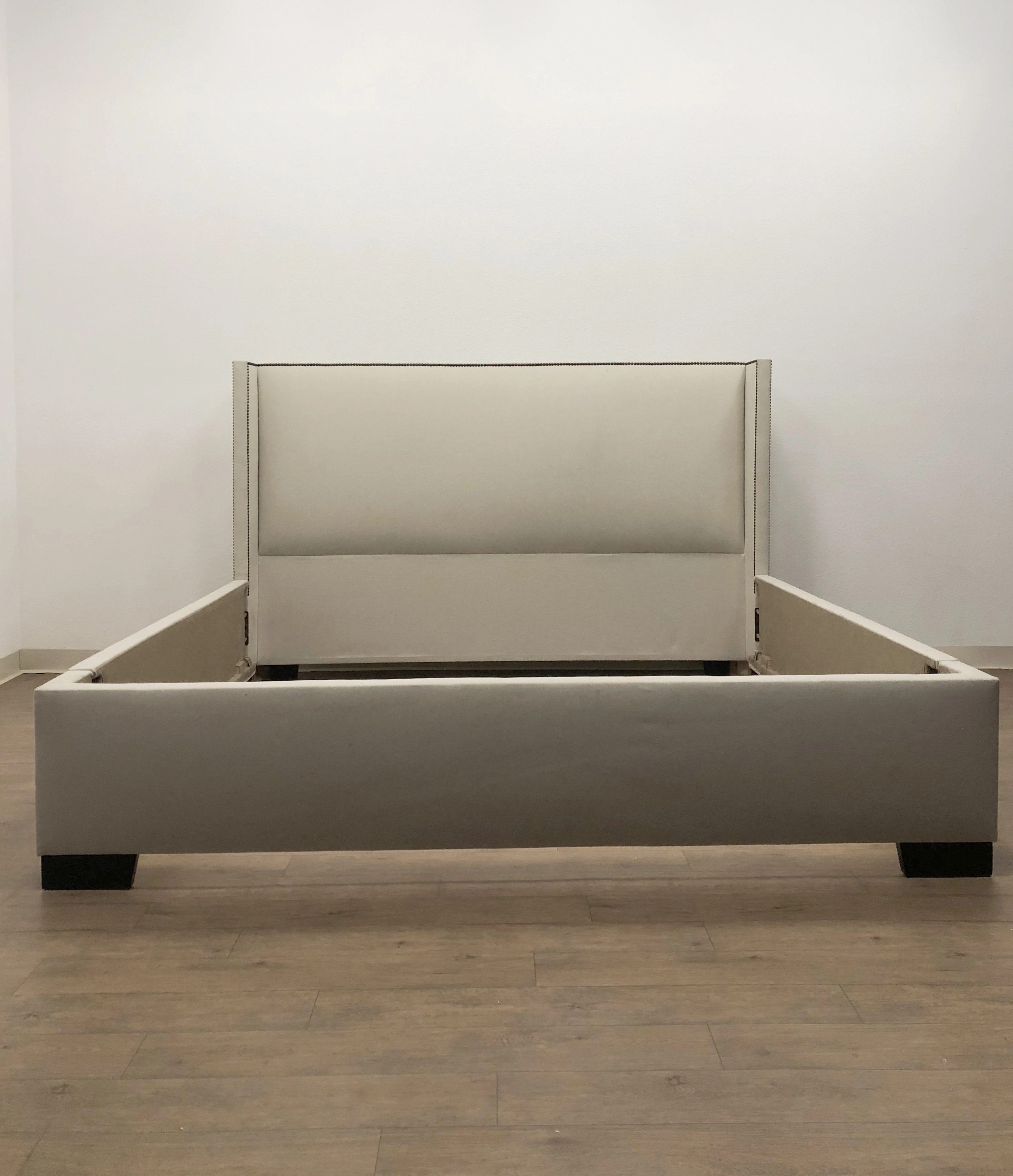Everett Upholstered Bed EASTERN KING in CREAM - CLEARANCE