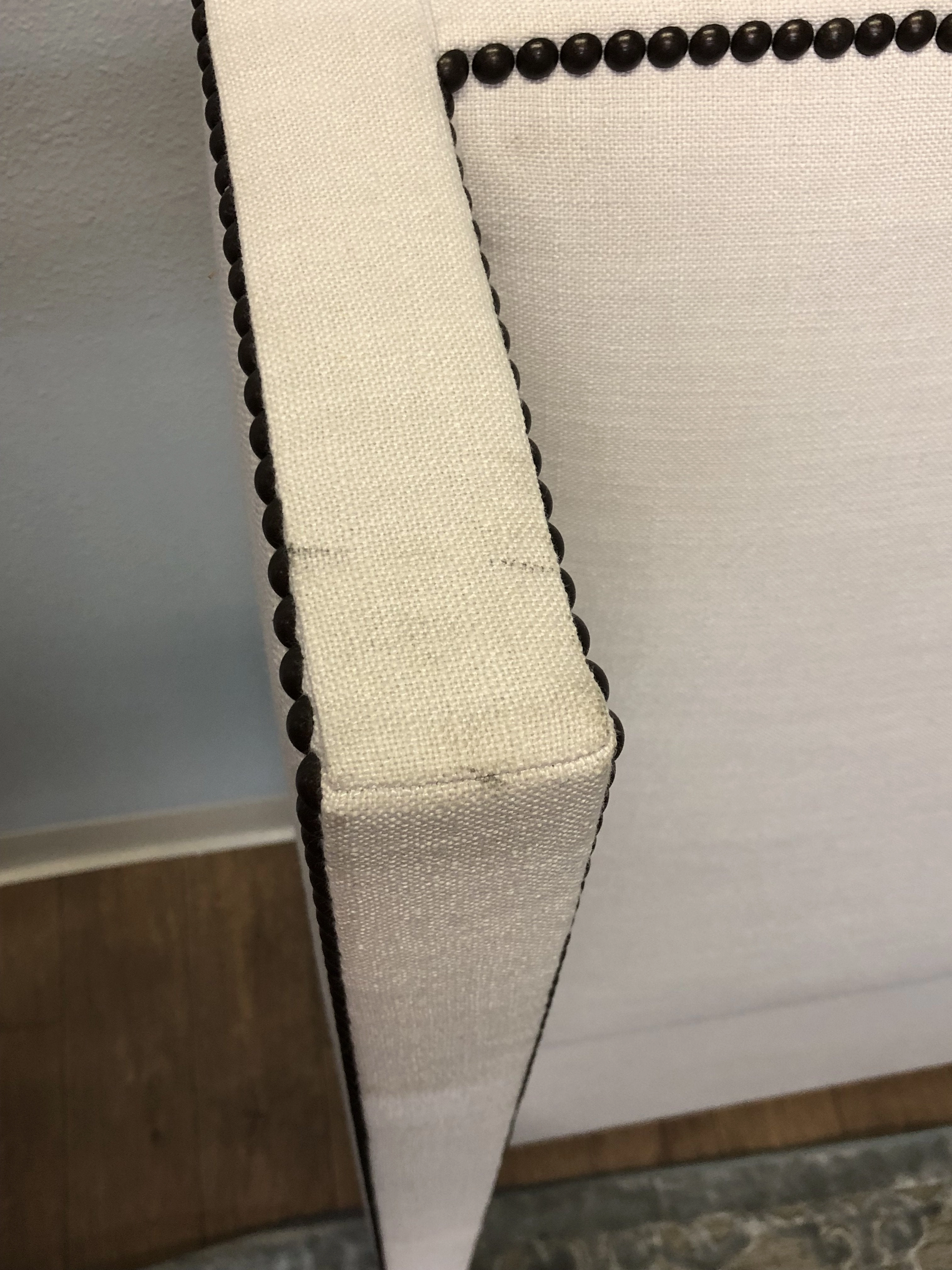 Everett Upholstered Bed QUEEN in LINEN NATURAL - CLEARANCE