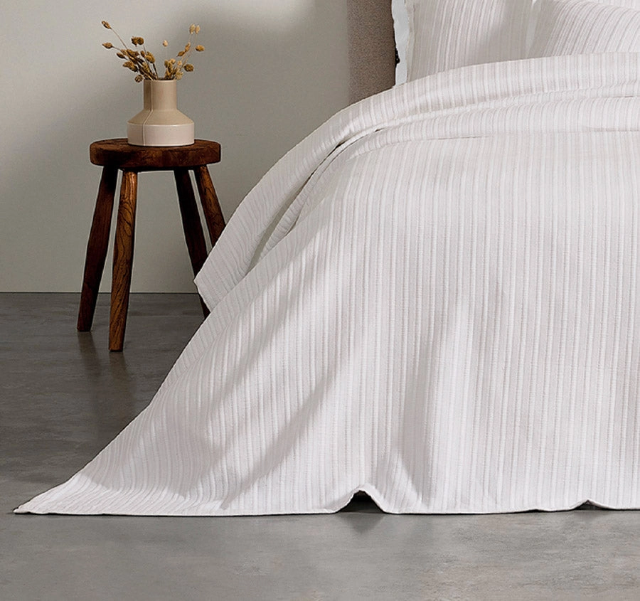 Evora Coverlet Set Range White
