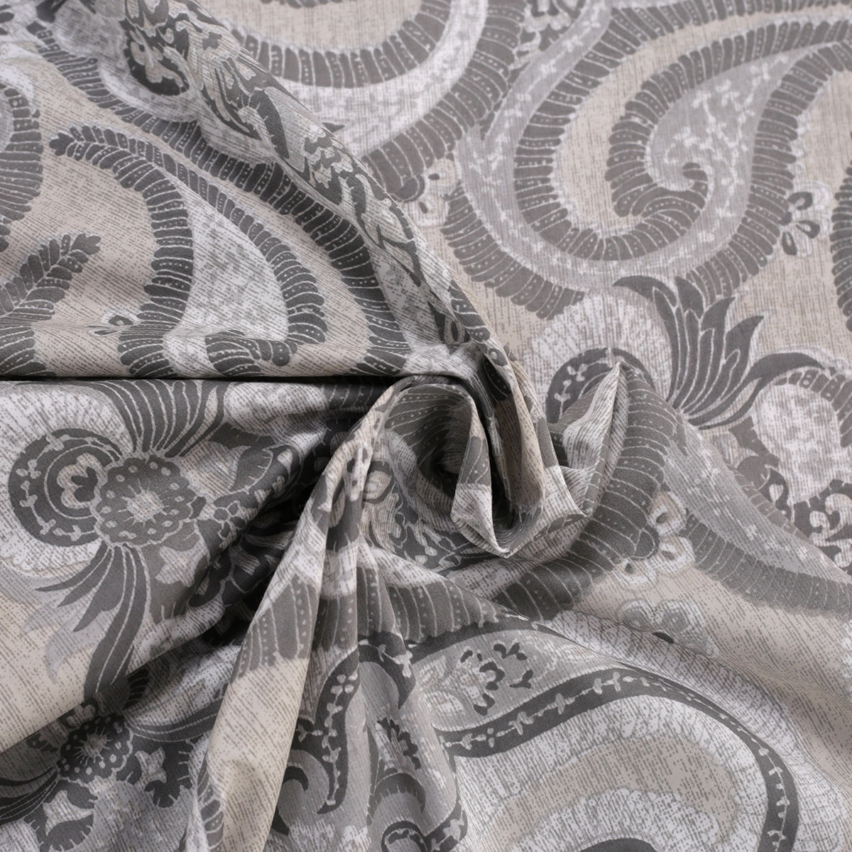 Exotic Heritage Modern Paisely 100%Cotton Neutral Printed Bed Sheet Set