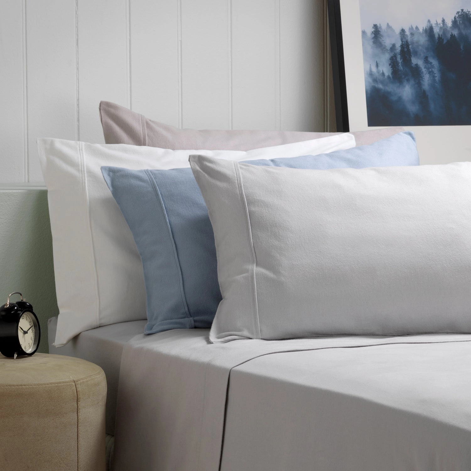 Fletcher Flannelette Cotton Sheet Sets Silver