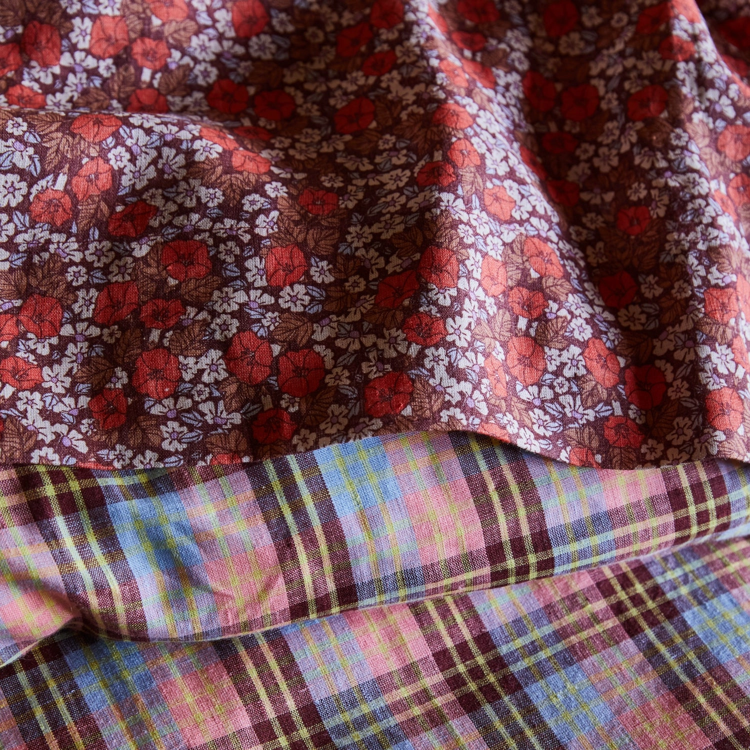 Florentine Linen Flat Sheet - Cherry