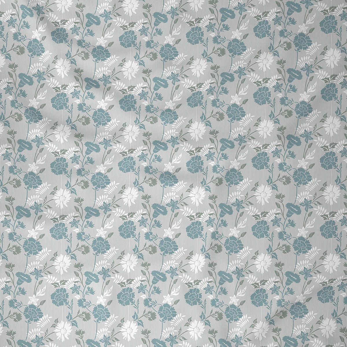 Florescence Briar Print Blue Fitted Sheet With Pillow Covers