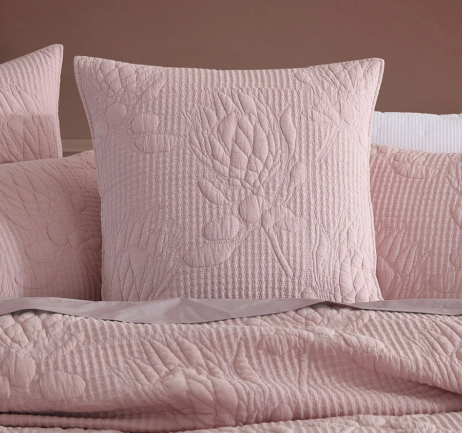 Flourish European Pillowcase Rose